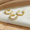 Women's Geometric Copper Ear Cuffs With Electroplated Gold Finish Non Pierced Cartilage Clip Earrings Fashion Style Set