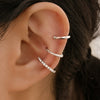 Women's Geometric Copper Ear Cuffs With Electroplated Gold Finish Non Pierced Cartilage Clip Earrings Fashion Style Set
