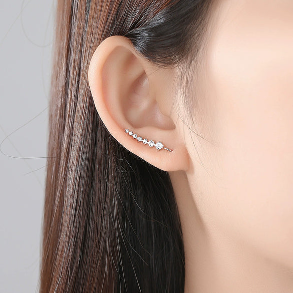 Women's Geometric Copper Ear Hook Earrings With Zircon Inlay Electroplated Simple Fashion Jewelry Wholesale