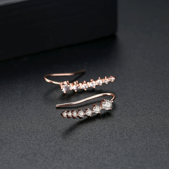 Women's Geometric Copper Ear Hook Earrings With Zircon Inlay Electroplated Simple Fashion Jewelry Wholesale