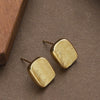 Women's Geometric Copper Earrings With Brushed Texture And Minimalist Electroplated Design