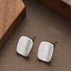Women's Geometric Copper Earrings With Brushed Texture And Minimalist Electroplated Design