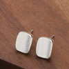 Women's Geometric Copper Earrings With Brushed Texture And Minimalist Electroplated Design