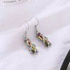 Women's Geometric Copper Earrings With Color Zircon Accents Natural Style Jewelry For Wholesale