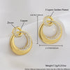 Women's Geometric Copper Earrings With Electroplating Double Circle Design