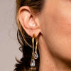 Women's Geometric Copper Earrings With Gold Plated Finish And Silver Ear Posts Elegant Fashion Jewelry