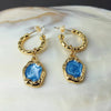 Women's Geometric Copper Earrings With Gold Plating And Drip Oil Finish 925 Silver Ear Posts Elegant Fashion Jewelry