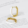 Women's Geometric Copper Earrings With Silver Needles Colorful Enamel Dripping Oil Fashion Ear Buckles