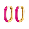 Women's Geometric Copper Earrings With Silver Needles Colorful Enamel Dripping Oil Fashion Ear Buckles