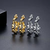 Women's Geometric Copper Earrings With Smooth Electroplated Finish Minimalist Fashion Metal Ear Jewelry