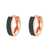 Women's Geometric Copper Earrings With Zircon Accents And Electroplated Doublerow Design Fashionable Office Jewelry