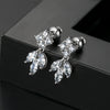 Women's Geometric Copper Earrings With Zircon Accents Electroplated Elegant Fashion Jewelry