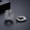 Women's Geometric Copper Earrings With Zircon Accents Electroplated Fashion Jewelry For Elegant Occasions