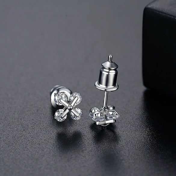Women's Geometric Copper Earrings With Zircon Accents Electroplated Fashion Jewelry Wholesale