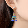 Women's Geometric Copper Earrings With Zircon Inlay And Electroplated Finish Simple Bellshaped Fashion Jewelry