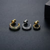 Women's Geometric Copper Earrings With Zircon Inlay Simple Fashion Jewelry For Everyday Wear
