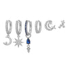 Women's Geometric Copper Earrings With Zirconia Inlay And Tassel Pendant