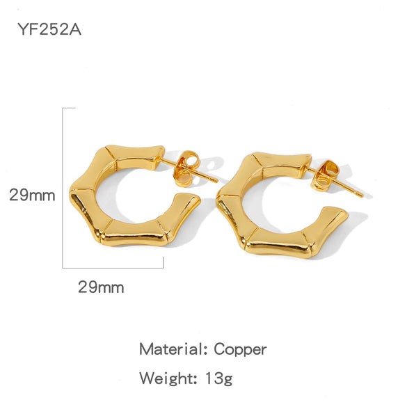 Women's Geometric Copper Electroplated Earrings