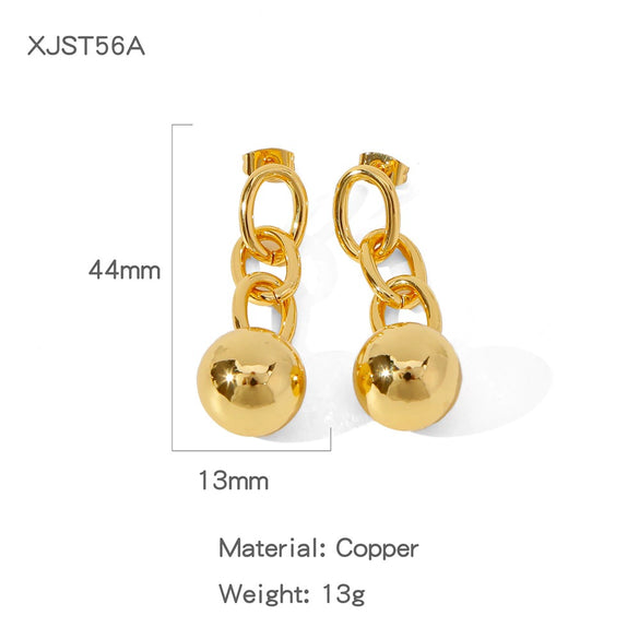 Women's Geometric Copper Electroplated Earrings