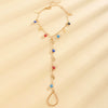 Women's Geometric Copper Electroplated Eye Pendant Finger Bracelet Jewelry