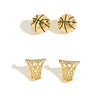 Women's Geometric Copper Electroplated Sports Earrings Football And Rugby Style Niche Fashion Elegant Everyday Jewelry
