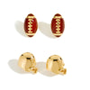 Women's Geometric Copper Electroplated Sports Earrings Football And Rugby Style Niche Fashion Elegant Everyday Jewelry