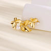 Women's Geometric Copper Imitation Pearl Pastoral Style Electroplated Flower Brooch