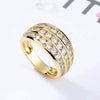 Women's Geometric Copper Inlaid Zircon Ring