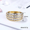 Women's Geometric Copper Inlaid Zircon Ring