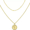 Women's Geometric Copper Layered Chain Necklace With Cubic Zirconia Chic Electroplated Jewelry