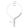 Women's Geometric Copper Pearl And Zircon Necklace And Earring Set With Handmade Chain For Wedding Jewelry