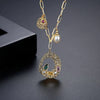 Women's Geometric Copper Pendant Necklace With Zircon Inlay And Electroplated Clavicle Chain Fashion Jewelry