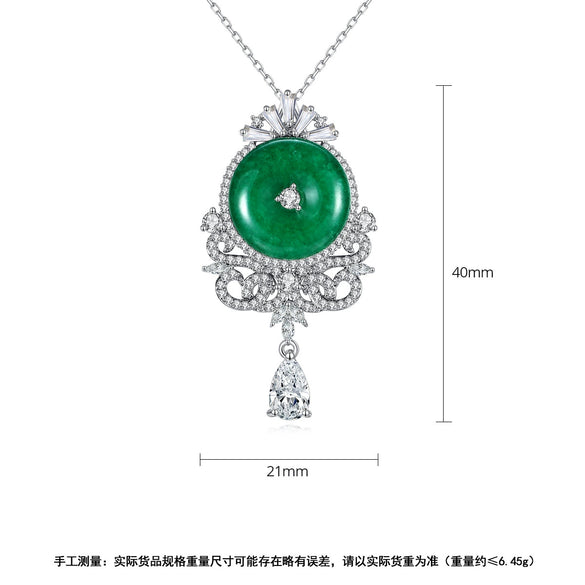 Women's Geometric Copper Pendant Necklace With Zircon Inlay And Electroplated Collarbone Chain Fashion Jewelry