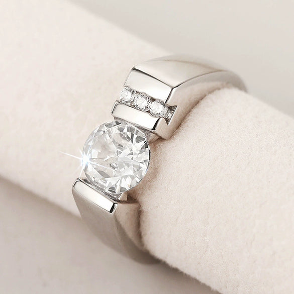 Women's Geometric Copper Ring Inlaid With Zircon Jewelry For Wedding Gift