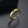 Women's Geometric Copper Ring With Zircon Accents Gold Tone Open Adjustable Fashion Jewelry