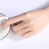 Women's Geometric Copper Ring With Zircon Accents Gold Tone Open Adjustable Fashion Jewelry