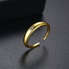 Women's Geometric Copper Ring With Zircon Accents Gold Tone Open Adjustable Fashion Jewelry