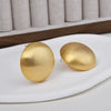 Women's Geometric Copper Round Earrings With Brushed Finish And Electroplated Design Statement Fashion Jewelry