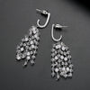 Women's Geometric Copper Tassel Earrings With Zircon And Pearl Accents Electroplated Long Dangle Fashion Jewelry