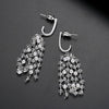 Women's Geometric Copper Tassel Earrings With Zircon And Pearl Accents Electroplated Long Dangle Fashion Jewelry