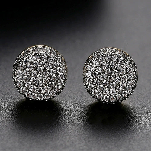 Women's Geometric Copper Zircon Earrings With Electroplated Finish Fashion Minimalist Hip Hop Ear Jewelry