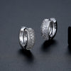 Women's Geometric Copper Zircon Earrings With Electroplated Finish Light Luxury Fashion Jewelry For Everyday Wear