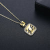 Women's Geometric Copper Zircon Pendant Necklace With Electroplated Finish And O Chain Fashion Jewelry
