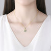 Women's Geometric Copper Zircon Pendant Necklace With Electroplated Finish And O Chain Fashion Jewelry