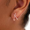 Women's Geometric Copper Zircon Stud Earrings With Electroplated Finish Simple Fashion Commuter Style Daily Wear Earrings
