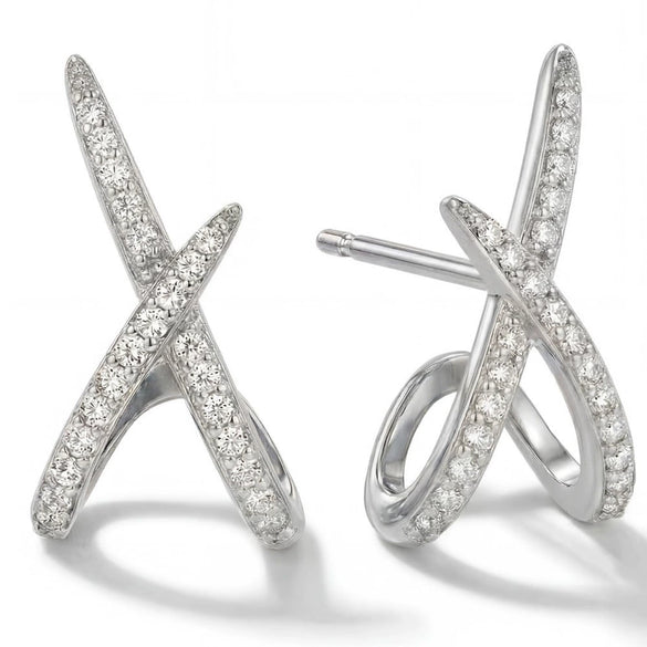 Women's Geometric Copper Zircon Stud Earrings With Electroplated Finish Simple Fashion Commuter Style Daily Wear Earrings