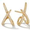 Women's Geometric Copper Zircon Stud Earrings With Electroplated Finish Simple Fashion Commuter Style Daily Wear Earrings