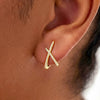 Women's Geometric Copper Zircon Stud Earrings With Electroplated Finish Simple Fashion Commuter Style Daily Wear Earrings