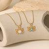 Women's Geometric Crab Pendant Necklace Stainless Steel With Shell Inlay And Gold Plated Finish Elegant Fashion Jewelry