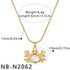 Women's Geometric Crab Pendant Necklace Stainless Steel With Shell Inlay And Gold Plated Finish Elegant Fashion Jewelry